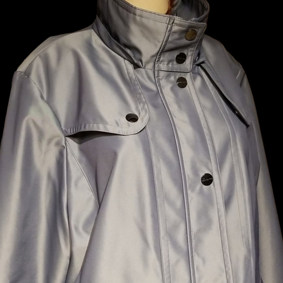 London Fog Women's Ladies' Spring Fall Pea Coat / Sz XL / Grey w metallic sheen - Picture 4 of 17